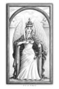 tarot justice arcane pencil drawing